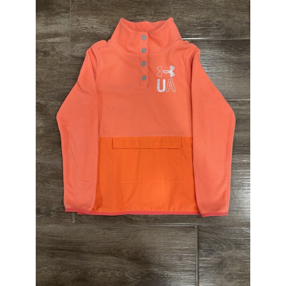 Under Armour Youth Large Fleece Pullover Sweatshirt Neon Orange‎
